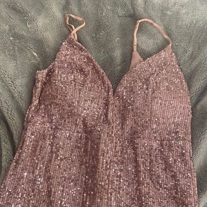 Champagne pink sparkly homecoming dress